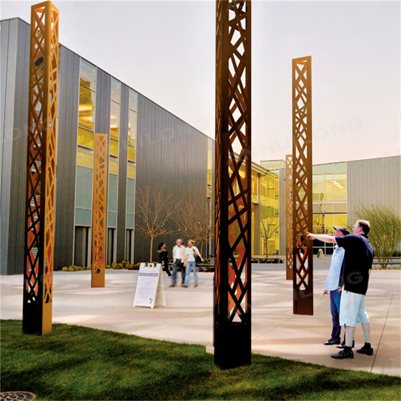 vintage style corten steel lighting For Municipal Projects